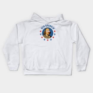 Ben Drankin': Retro Ben Franklin with Patriotic 4th of July Sunglasses Kids Hoodie